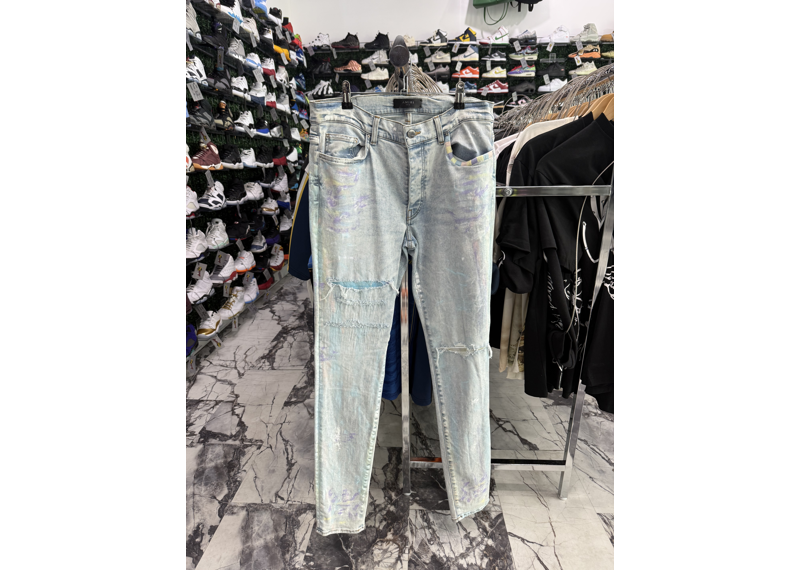 Amiri MX1 Purple Paint Splatter