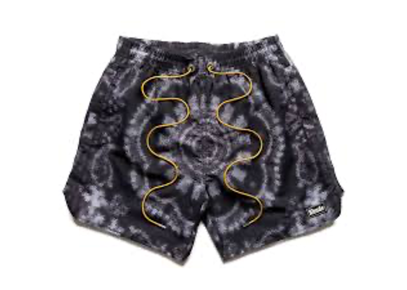 Rhude Motion Bandana Swim Shorts in black and white