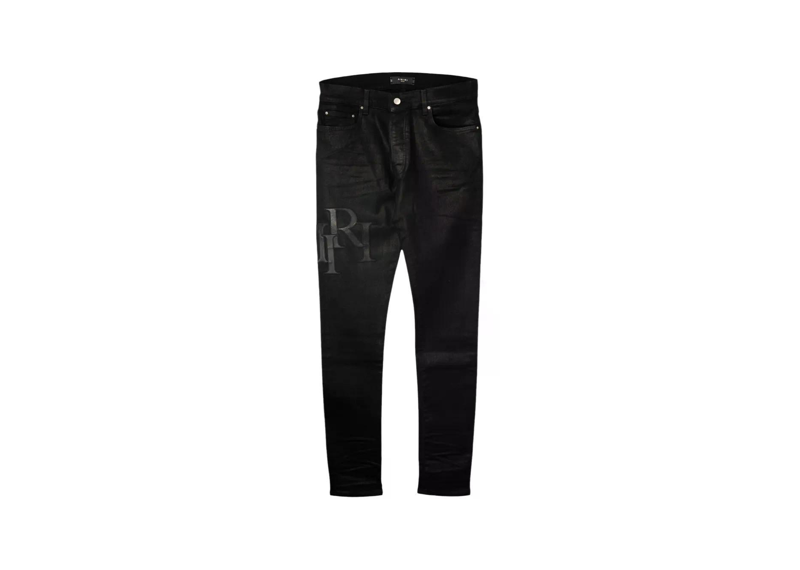 Amiri jeans Black on Black Embroided Logo