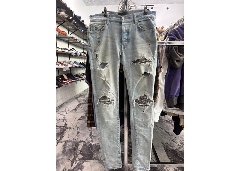 Amiri Blue jeans Bandana patch Mx1