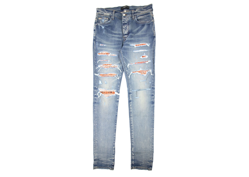 Amiri Thrasher Orange Paisley Jeans