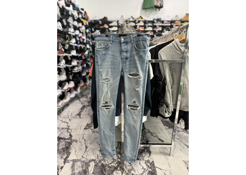 Amiri MX1 Blue Denim Black Patch