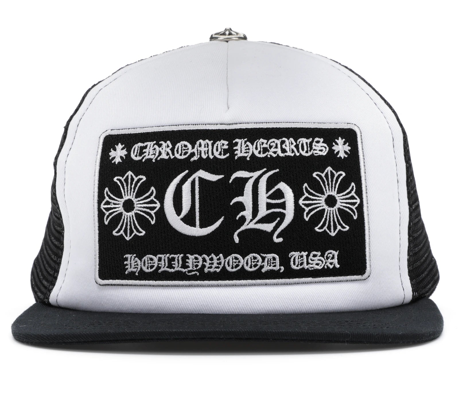 Chrome Hearts CH Hollywood Trucker Hat Black/White