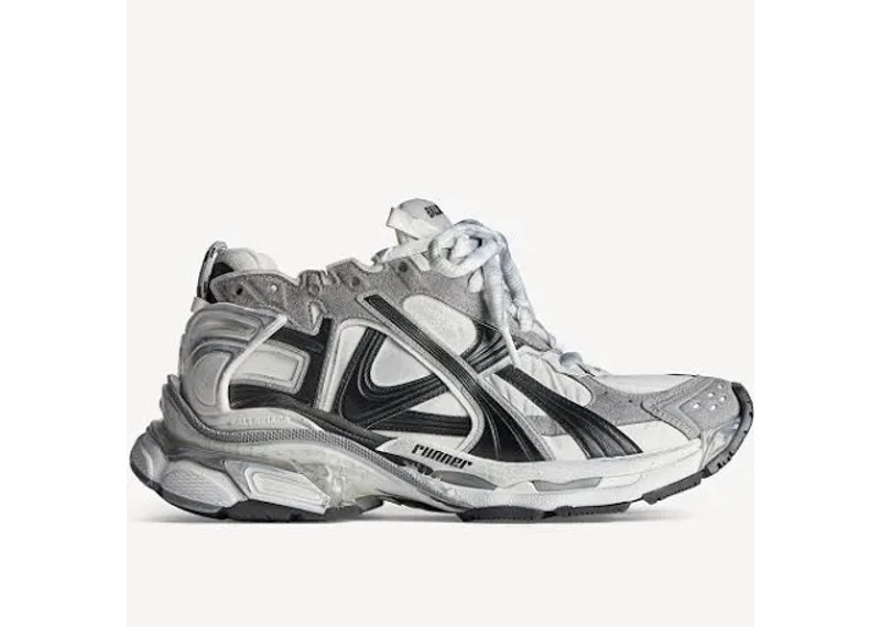 Balenciaga Runner sneakers in a grey, white, and black colorway