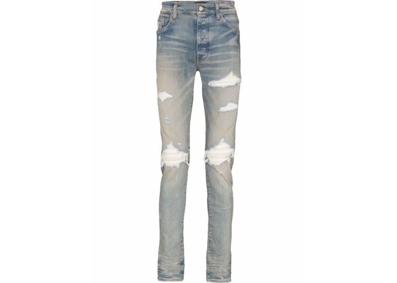 AMIRI MX1 Ultra Suede White Patch Light Indigo