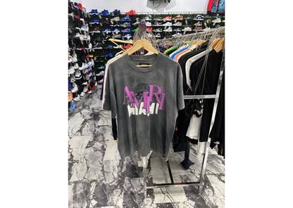 Amiri Purple Staggered Logo Ma Logo Miami Tee