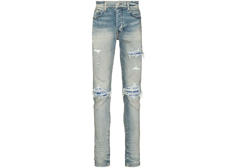 Amiri MX1 Blue Bandana Patch Jeans