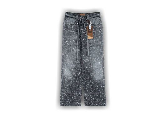 Birth of Royal Child 3D Printed Washed Swarovski Diamond Jeans
