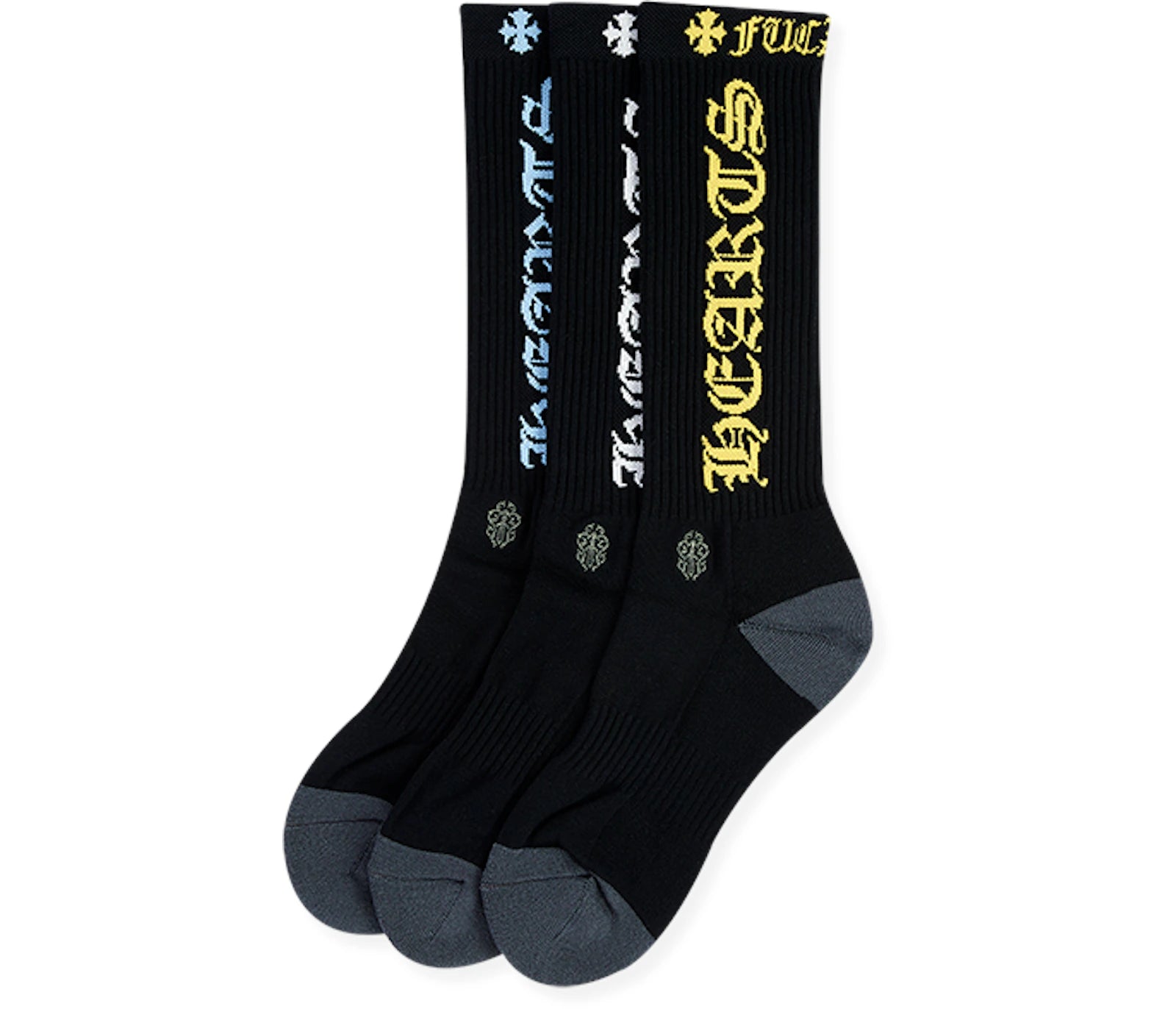 Chrome Hearts 3-Pack CH Socks Multicolor/Black