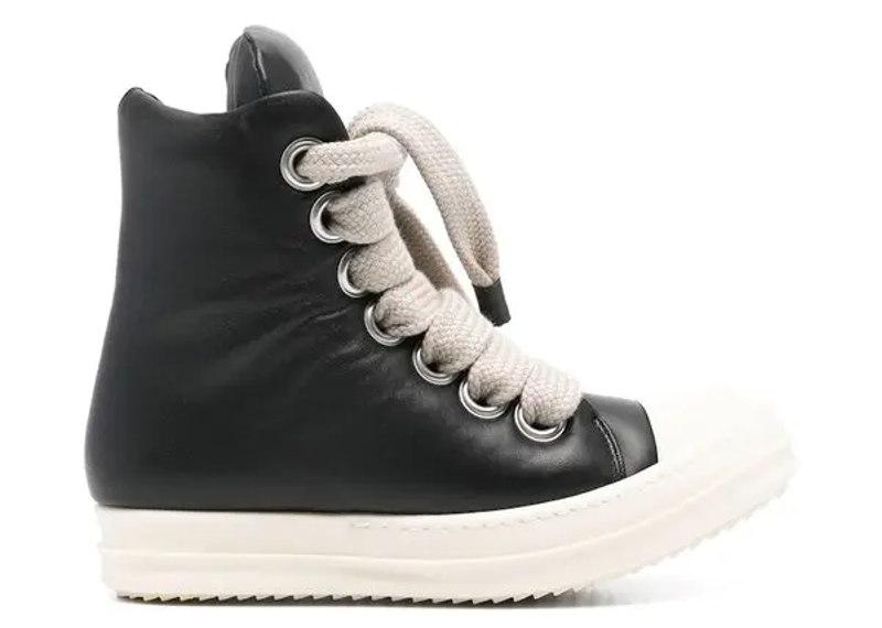 Rick Owens Jumbo Lace Padded Sneakers Black Milk