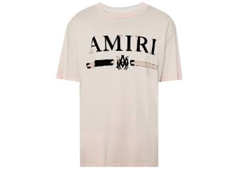 pink Amiri Mens Ma Bar Logo T-Shirt.