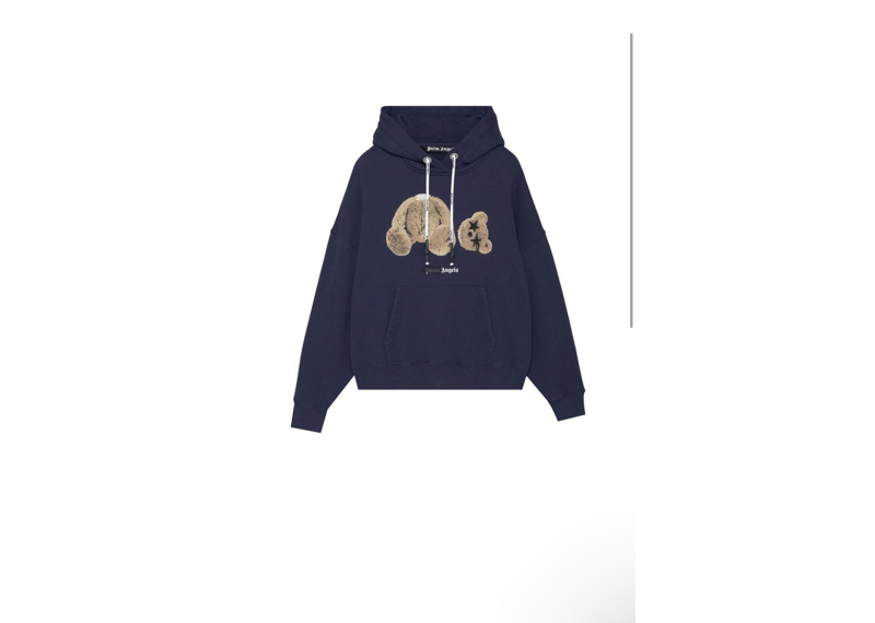 Palm angels spray bear hoodie navy