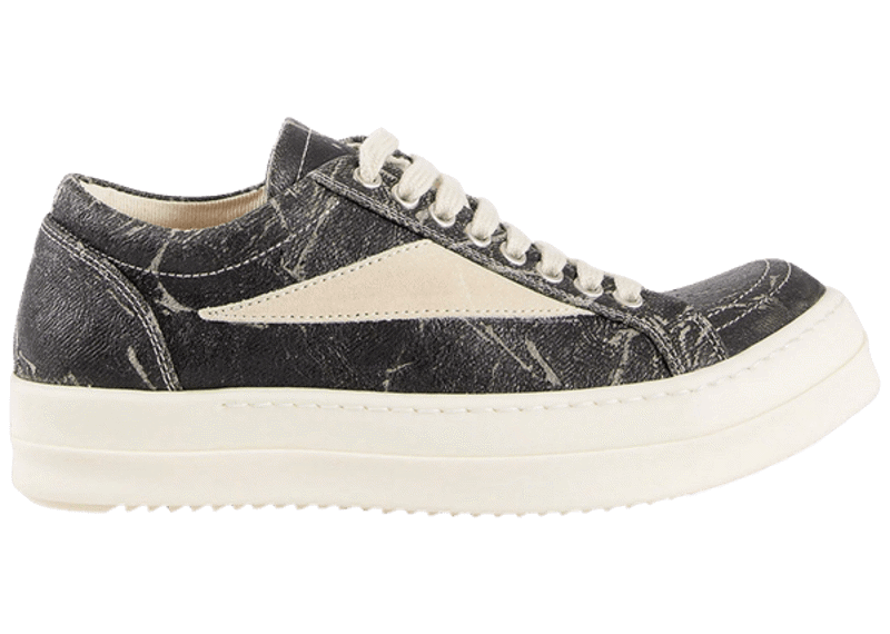 Rick Owens DRKSHDW Wmns Vintage Sneaker Black Washed Foil Milk