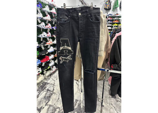 Amiri A Logo Black Jeans