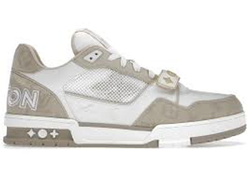 Louis Vuitton Trainer White Beige Velcro