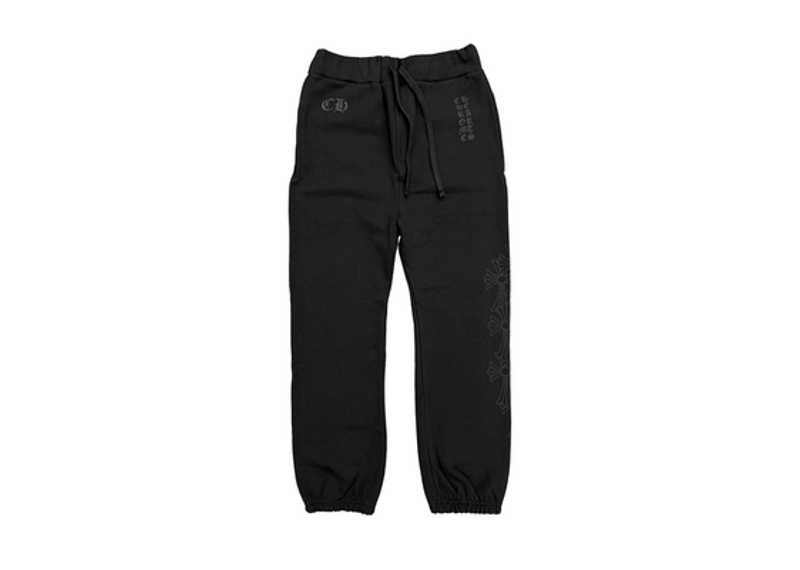 Chrome Hearts Vertical Cemetery Logo Sweatpants Black