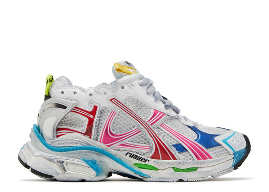 Balenciaga Wmns Runner Sneaker Worn-Out - White Multi-Color