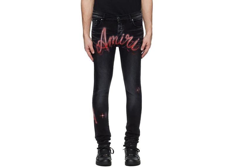 Amiri Airbrush Logo Jeans
