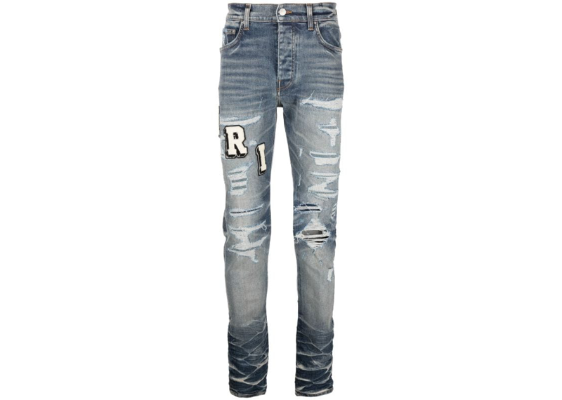 Amiri varsity ripped jeans