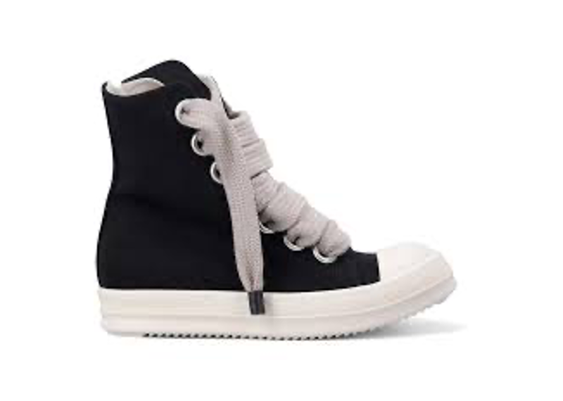 Rick Owens DRKSHDW Temple Jumbolace sneakers feature oversized laces and a high-top design