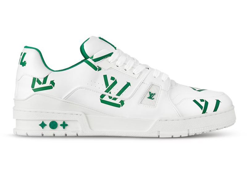 Louis Vuitton Trainer White Green Recycle