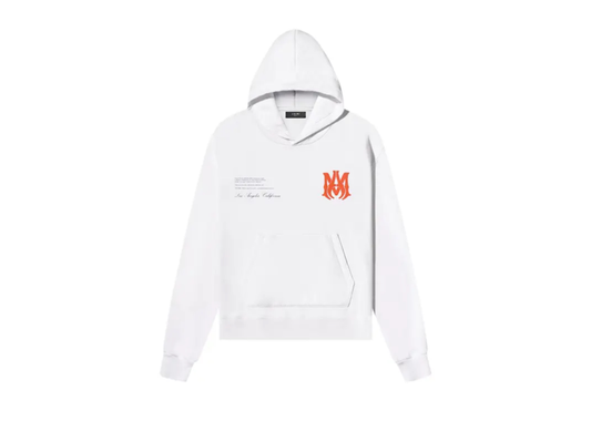Amiri military specs stencil hoodie white
