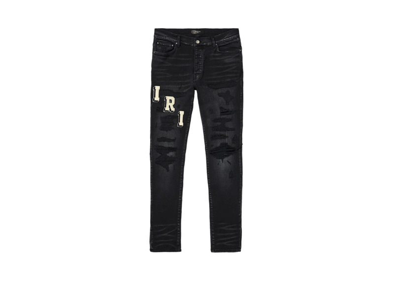 Amiri Varsity Logo Black Jeans