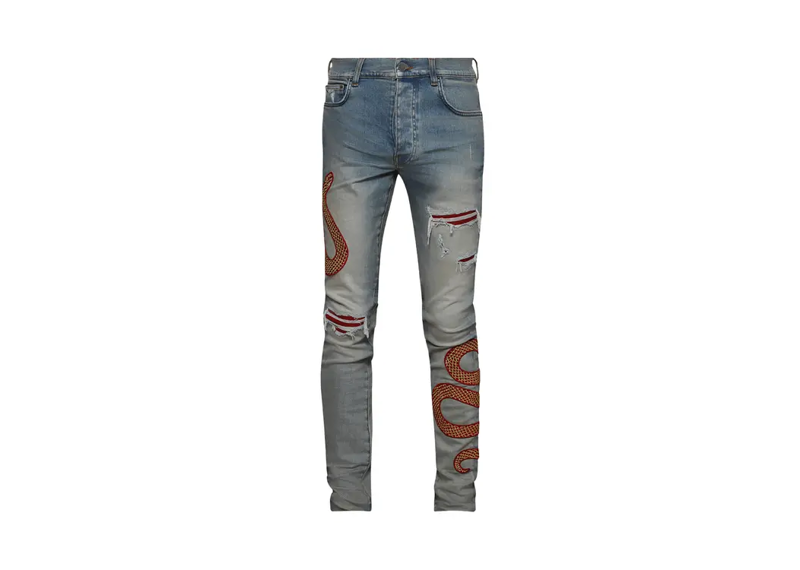 Amiri CNY Snake Skinny Jeans