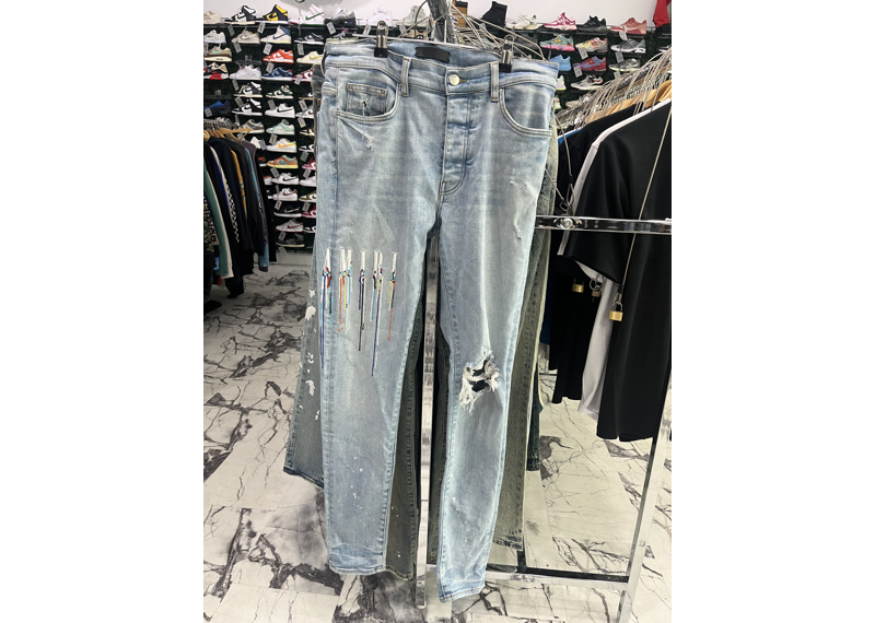 Amiri Paint Drip blue jeans