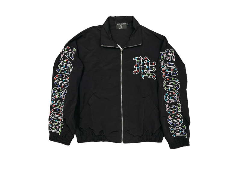 Mixed emotion rhinestone track jacket