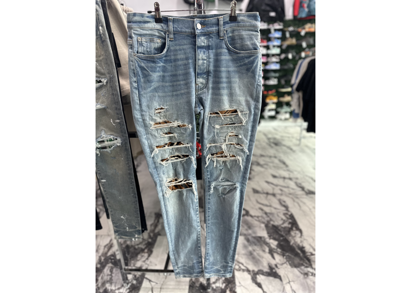 Amiri leopard print jean