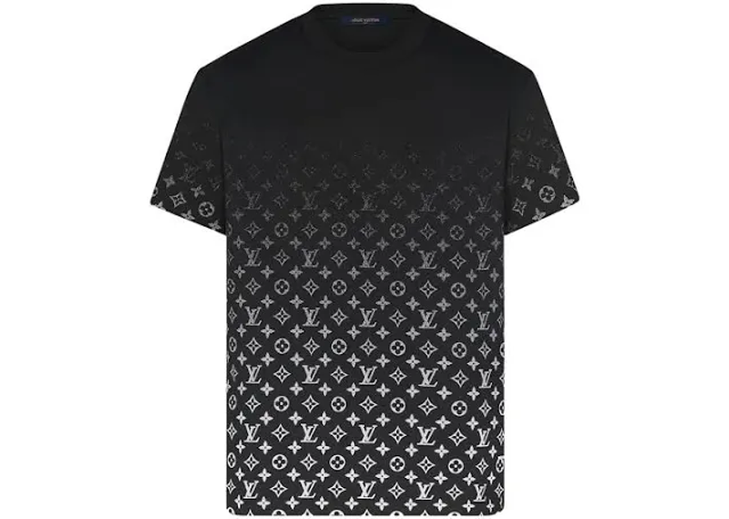 Louis Vuitton Gradient Cotton T-shirt featuring a black and white allover Monogram pattern