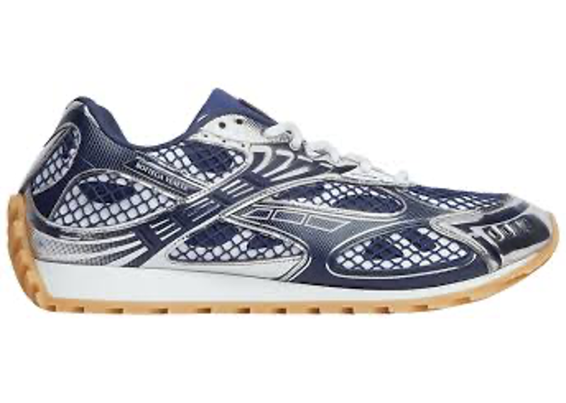 Bottega Veneta Orbit Sneakers in Navy and Silver