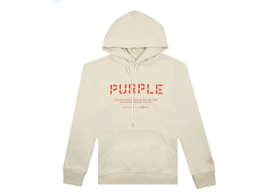 Purple brand stencil logo cream hoodie