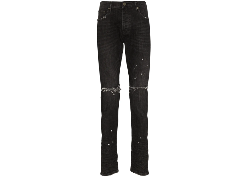 Purple Jeans Black Distressed Jeans