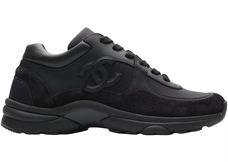 Chanel triple black trainers