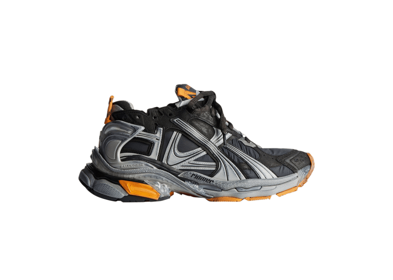 Balenciaga runner Worn Out Black and Flou Orange