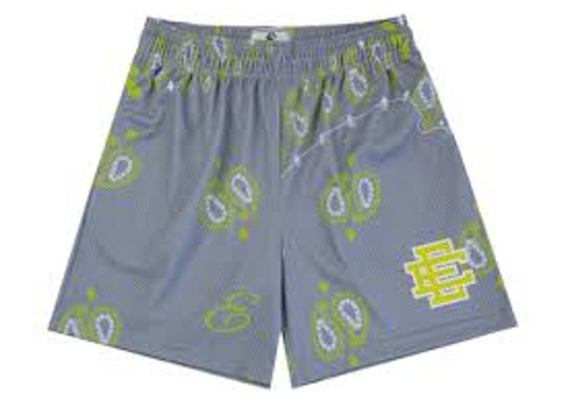 Eric Emanuel EE Basic Shorts with a neon green logo