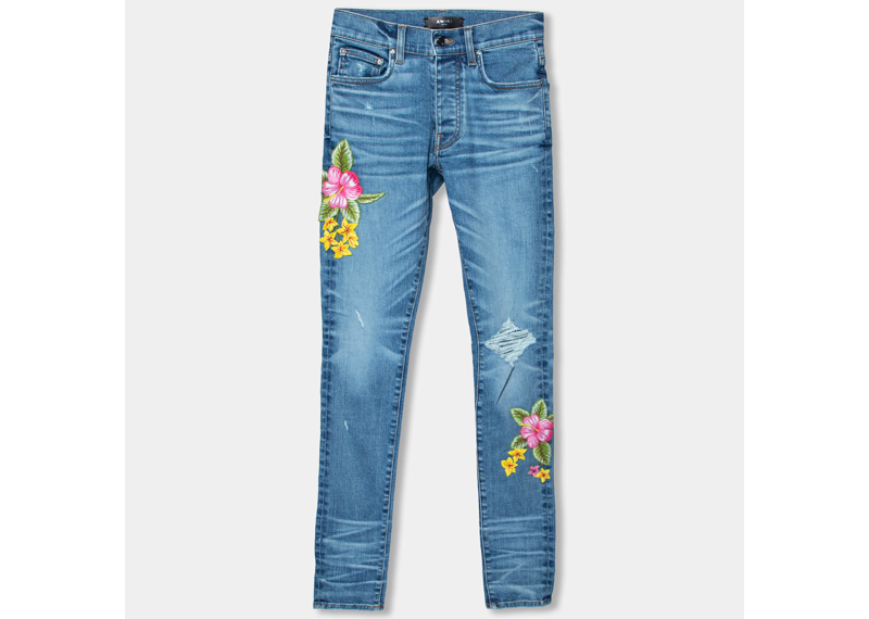 Amiri Rose Bowl Art Patch Jeans