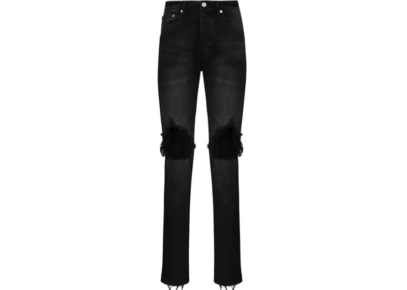 Purple Brand Black Ripped Knee Blowout Jeans