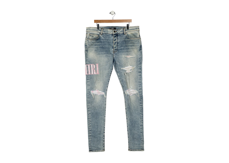 AMIRI Pink Side Logo Jeans