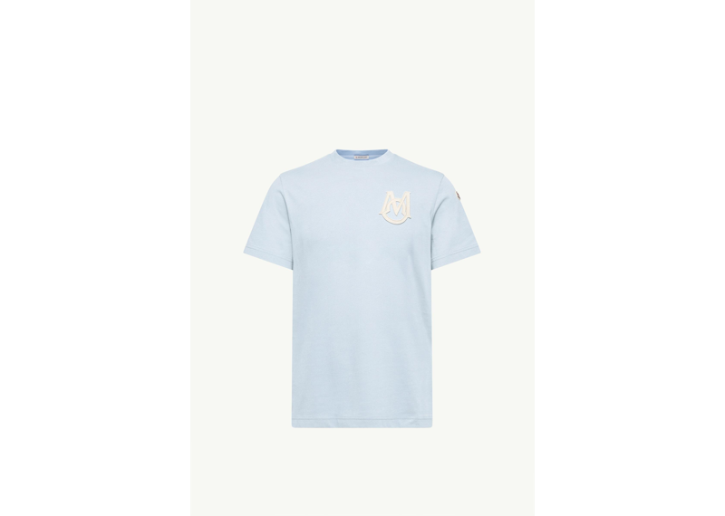 Light Blue Monogram Cotton Crew Neck