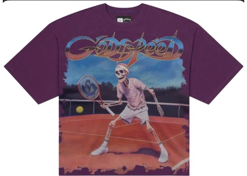 Godspeed purple tennis tee