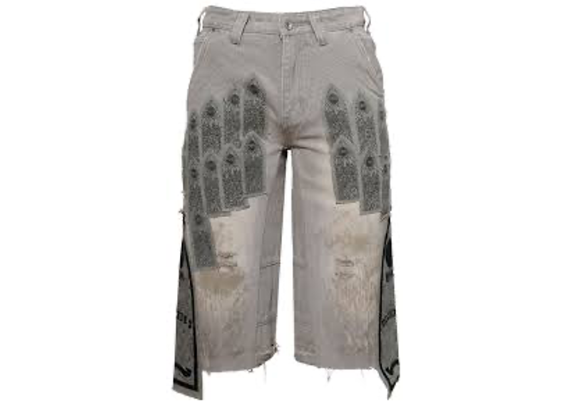Who Decides War Patched Arch pants in vintage gray,