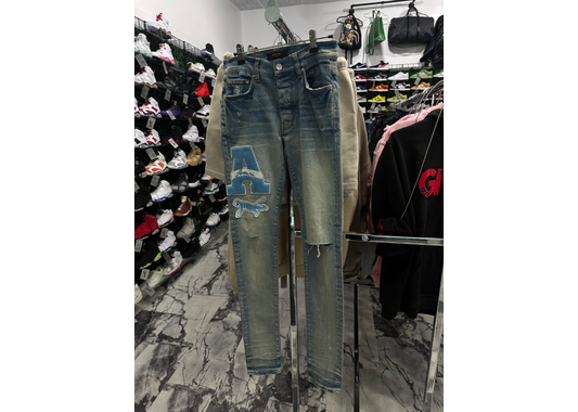 Amiri A Logo Blue Jeans