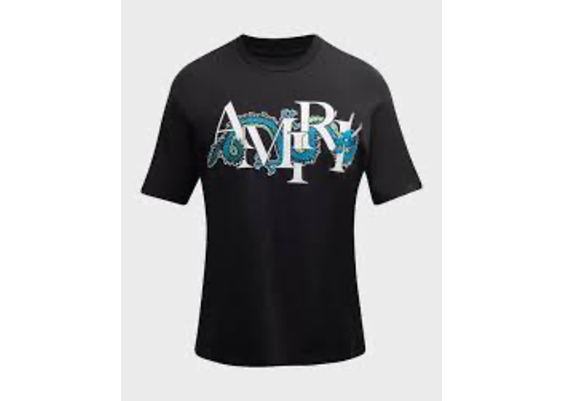 black Amiri Mens Dragon Logo T-Shirt