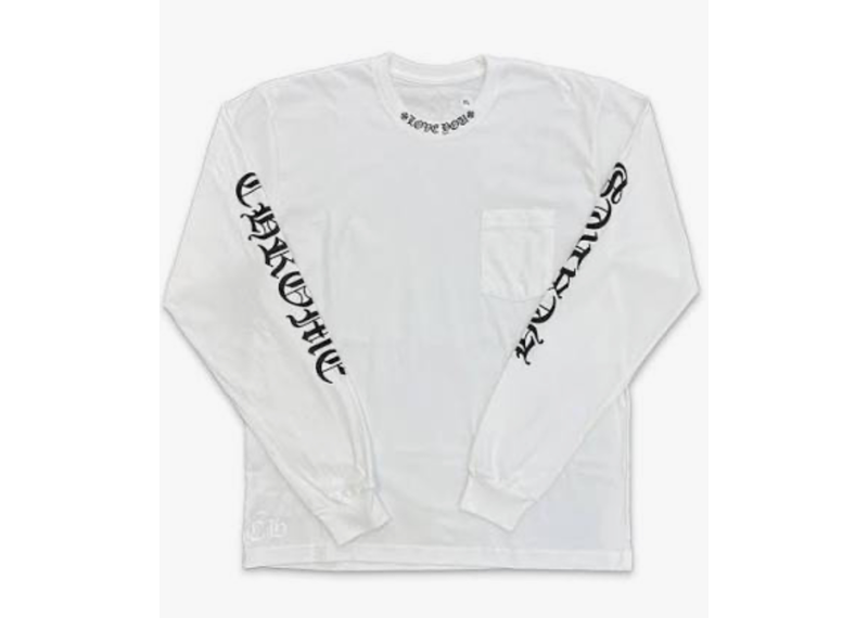 Chrome Hearts White Long Sleeve Neck Logo