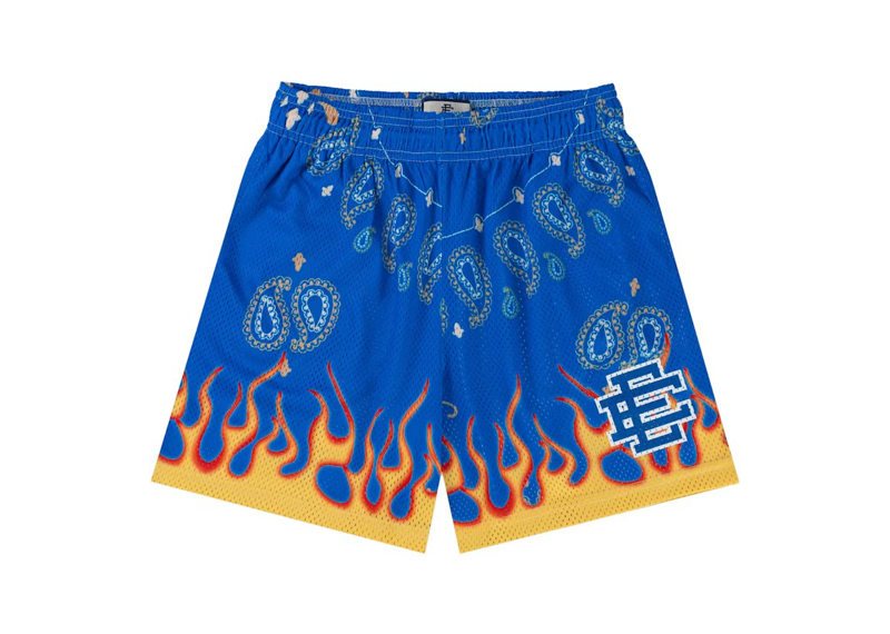 Eric Emmanuel Paisley Flame Blue Shorts