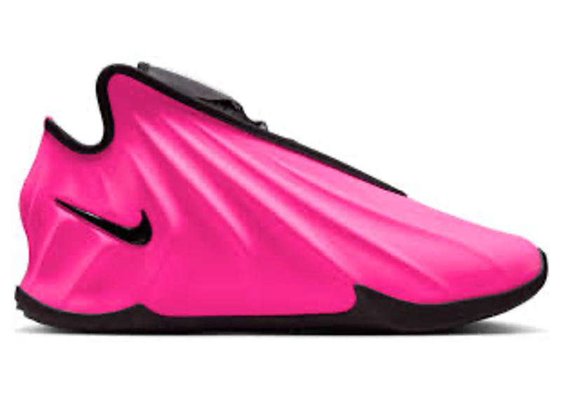 Nike G.T. Future sneakers feature a vibrant Hyper Pink synthetic upper with a futuristic, seamless design