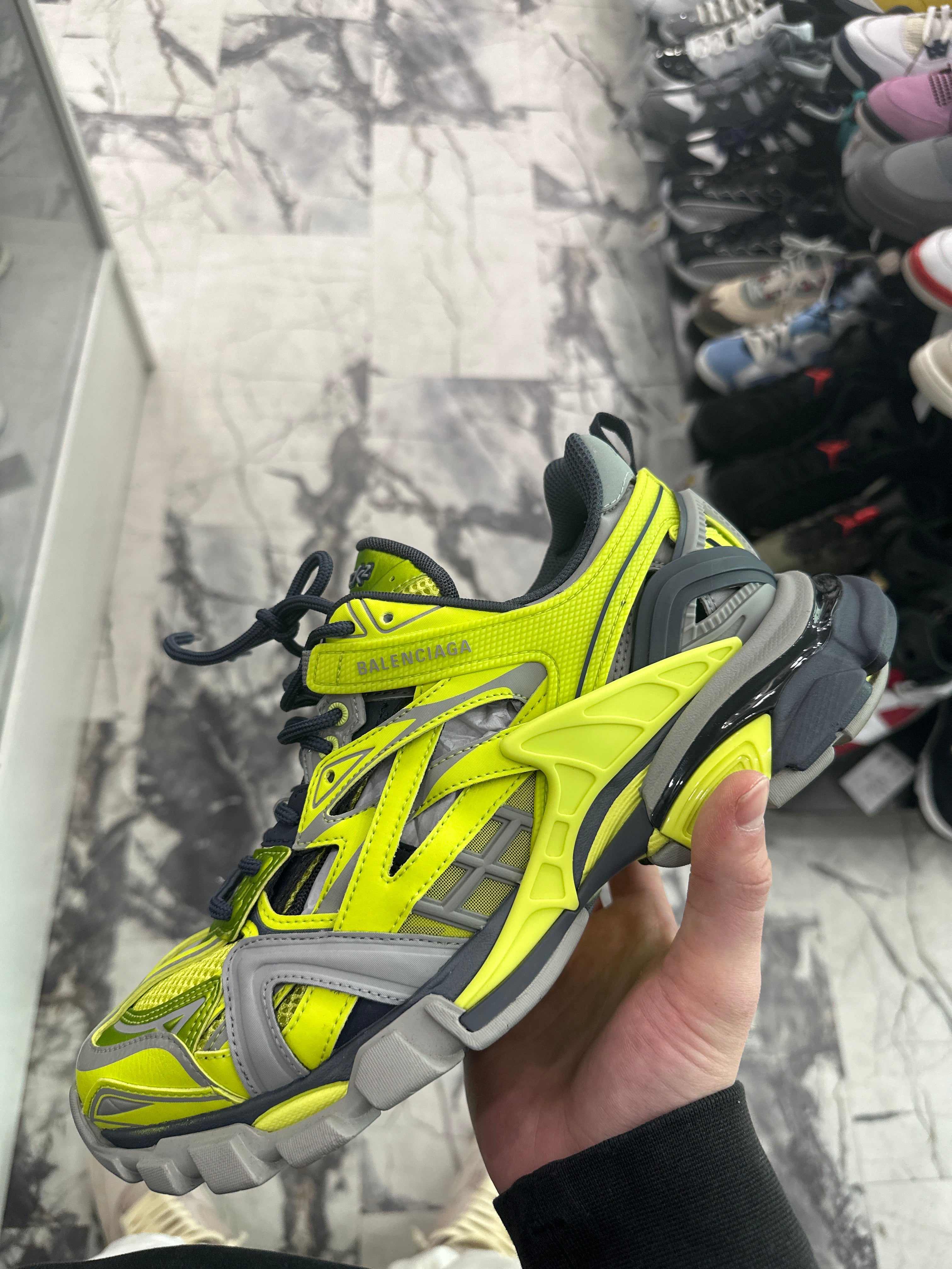 Balenciaga Wmns Track.2 Sneaker Grey Neon Yellow